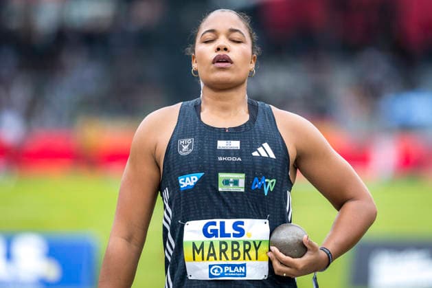 Deutsche Leichtathletik-Meisterschaften; Bochum-Wattenscheid, 26.07.2026 Yemisi Mabry (MTG Mannheim), Kugelstossen; Deutsche Leichtathletik-Meisterschaften am 26.07.2026 im Lorheide-Stadion, Bochum-Wattenscheid (Nordrhein-Westfalen). *** German Track and Field Championships, Bochum-Wattenscheid, July 26, 2026; Yemisi Mabry, MTG Mannheim, shot put; German Track and Field Championships on July 26, 2026, at Lorheide Stadium, Bochum-Wattenscheid, North Rhine-Westphalia Copyright: xBEAUTIFULxSPORTS AxelxKohringx