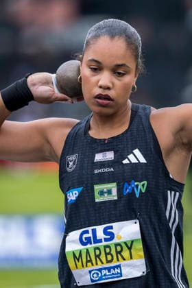 Deutsche Leichtathletik-Meisterschaften; Bochum-Wattenscheid, 26.07.2026 Yemisi Mabry (MTG Mannheim), Kugelstossen; Deutsche Leichtathletik-Meisterschaften am 26.07.2026 im Lorheide-Stadion, Bochum-Wattenscheid (Nordrhein-Westfalen). *** German Track and Field Championships, Bochum-Wattenscheid, July 26, 2026; Yemisi Mabry, MTG Mannheim, shot put; German Track and Field Championships on July 26, 2026, at Lorheide Stadium, Bochum-Wattenscheid, North Rhine-Westphalia Copyright: xBEAUTIFULxSPORTS AxelxKohringx