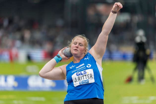 Deutsche Leichtathletik-Meisterschaften; Bochum-Wattenscheid, 26.07.2026 Julia Ritter (TV Wattenscheid 01), Kugelstossen; Deutsche Leichtathletik-Meisterschaften am 26.07.2026 im Lorheide-Stadion, Bochum-Wattenscheid (Nordrhein-Westfalen). *** German Track and Field Championships, Bochum-Wattenscheid, July 26, 2026; Julia Ritter, TV Wattenscheid 01, shot put; German Track and Field Championships on July 26, 2026, at Lorheide Stadium, Bochum-Wattenscheid, North Rhine-Westphalia Copyright: xBEAUTIFULxSPORTS AxelxKohringx