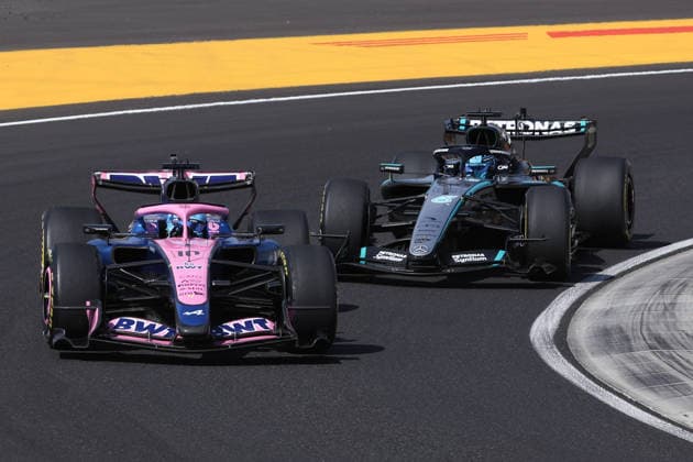 F1 Hungarian Grand Prix 2026 Pierre Gasly of Alpine and George Russell of Mercedes during the Formula 1 Hungarian Grand Prix at Hungaroring in Budapest, Hungary on July 26, 2026. Budapest Hungary  Copyright: xJakubxPorzyckix originalFilename:porzycki-f1hungar260726_npLQh.jpg