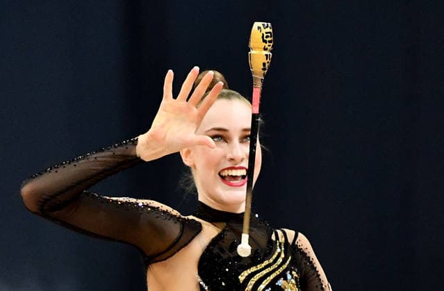 26.07.2026, xhbx, Turnen Rhythmische Sportgymnastik, Deutsche Meisterschaften 2026 v.l. Darja Varfolomeev (TSV Schmiden 1902) Übung mit den Keulen (DFL DFB REGULATIONS PROHIBIT ANY USE OF PHOTOGRAPHS as IMAGE SEQUENCES and or QUASI-VIDEO) Hannover *** July 26, 2026, xhbx, Gymnastics, Rhythmic Gymnastics, 2026 German Championships v l Darja Varfolomeev TSV Schmiden 1902 Club Routine DFL DFB REGULATIONS PROHIBIT ANY USE OF PHOTOGRAPHS as IMAGE SEQUENCES and or QUASI-VIDEO Hannover