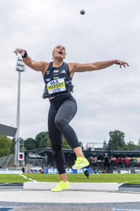 Deutsche Leichtathletik-Meisterschaften; Bochum-Wattenscheid, 26.07.2026 Yemisi Mabry (MTG Mannheim), Kugelstossen; Deutsche Leichtathletik-Meisterschaften am 26.07.2026 im Lorheide-Stadion, Bochum-Wattenscheid (Nordrhein-Westfalen). *** German Track and Field Championships, Bochum-Wattenscheid, July 26, 2026; Yemisi Mabry, MTG Mannheim, shot put; German Track and Field Championships on July 26, 2026, at Lorheide Stadium, Bochum-Wattenscheid, North Rhine-Westphalia Copyright: xBEAUTIFULxSPORTS AxelxKohringx