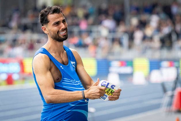 Deutsche Leichtathletik-Meisterschaften; Bochum-Wattenscheid, 26.07.2026 Deutscher Meister im Dreisprung: Mohammad Amin Alsalami (LAC BERLIN); Deutsche Leichtathletik-Meisterschaften am 26.07.2026 im Lorheide-Stadion, Bochum-Wattenscheid (Nordrhein-Westfalen). *** German Track and Field Championships, Bochum Wattenscheid, July 26, 2026; German Triple Jump Champion: Mohammad Amin Alsalami, LAC BERLIN; German Track and Field Championships on July 26, 2026, at Lorheide Stadium, Bochum-Wattenscheid, North Rhine-Westphalia Copyright: xBEAUTIFULxSPORTS LeahxKohringx