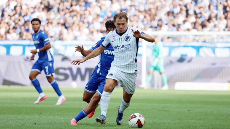 26.07.2026, xrekx, Fussball Testspiel, Karlsruher SC - Inter Mailand v.l. Nicolo Barella (Inter Mailand) (DFL DFB REGULATIONS PROHIBIT ANY USE OF PHOTOGRAPHS as IMAGE SEQUENCES and or QUASI-VIDEO) Karlsruhe *** July 26, 2026, xrekx, Soccer Friendly Match, Karlsruher SC vs. Inter Milan, featuring Nicolo Barella, Inter Milan. DFL and DFB regulations prohibit any use of photographs as image sequences and or quasi-video. Karlsruhe