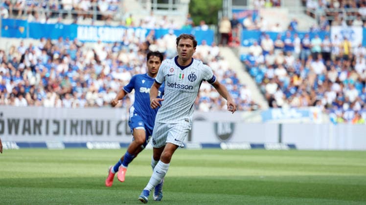 26.07.2026, xrekx, Fussball Testspiel, Karlsruher SC - Inter Mailand v.l. Nicolo Barella (Inter Mailand) (DFL DFB REGULATIONS PROHIBIT ANY USE OF PHOTOGRAPHS as IMAGE SEQUENCES and or QUASI-VIDEO) Karlsruhe *** July 26, 2026, xrekx, Soccer Friendly Match, Karlsruher SC vs. Inter Milan, featuring Nicolo Barella, Inter Milan. DFL and DFB regulations prohibit any use of photographs as image sequences and or quasi-video. Karlsruhe