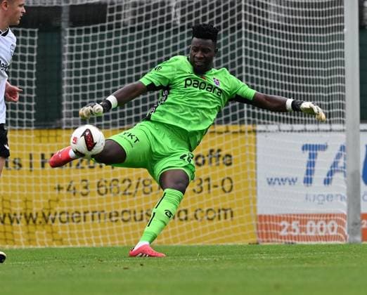 Trabzonspor v Eintracht Frankfurt - Friendly Match SALZBURG, AUSTRIA - JULY 26 : Andre Onana of Trabzonspor competes during the first friendly match between Trabzonspor and Eintracht Frankfur at SAK Arena Nonntal Sports Complex in Salzburg, Austria on July 26, 2026. Hasan Tascan Anadolu Salzburg Austria. Editorial use only. Please get in touch for any other usage.  Copyright: x2026xAnadoluxHasanxTascanx