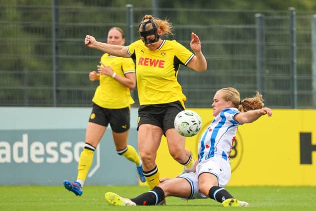 Dortmund, Deutschland: 26.07.2026 - Testspiel - BVB Frauen vs. SC Heerenveen Frauen Im Bild: v.li. Ramona Maier (BVB) *** Dortmund, Germany, July 26, 2026: Friendly match between BVB Women and SC Heerenveen Women. Pictured, from left: Ramona Maier (BVB) Copyright: HMBxMedia MadeleinexFantini