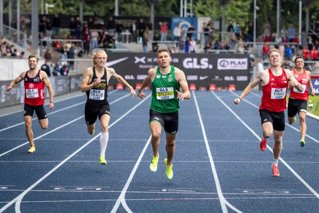 Deutsche Leichtathletik-Meisterschaften; Bochum-Wattenscheid, 26.07.2026 Deutscher Meister über 400m: Jean Paul Bredau (VfL Wolfsburg); Deutsche Leichtathletik-Meisterschaften am 26.07.2026 im Lorheide-Stadion, Bochum-Wattenscheid (Nordrhein-Westfalen). *** German Track and Field Championships, Bochum Wattenscheid, July 26, 2026; German 400-meter Champion: Jean Paul Bredau, VfL Wolfsburg; German Track and Field Championships on July 26, 2026, at Lorheide Stadium, Bochum-Wattenscheid, North Rhine-Westphalia Copyright: xBEAUTIFULxSPORTS LeahxKohringx
