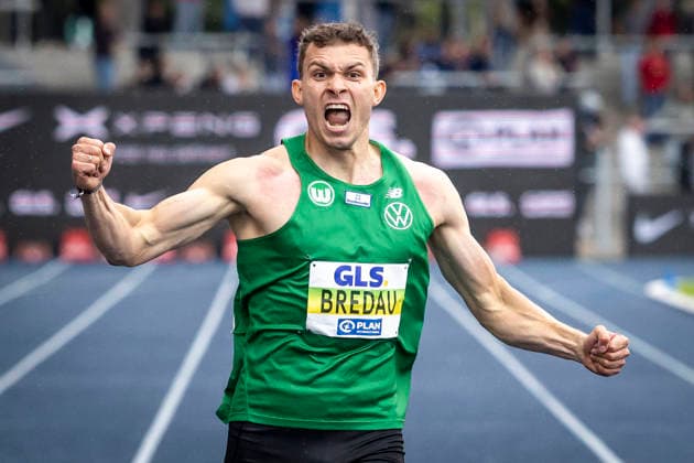 Deutsche Leichtathletik-Meisterschaften; Bochum-Wattenscheid, 26.07.2026 Deutscher Meister über 400m: Jean Paul Bredau (VfL Wolfsburg); Deutsche Leichtathletik-Meisterschaften am 26.07.2026 im Lorheide-Stadion, Bochum-Wattenscheid (Nordrhein-Westfalen). *** German Track and Field Championships, Bochum Wattenscheid, July 26, 2026; German 400-meter Champion: Jean Paul Bredau, VfL Wolfsburg; German Track and Field Championships on July 26, 2026, at Lorheide Stadium, Bochum-Wattenscheid, North Rhine-Westphalia Copyright: xBEAUTIFULxSPORTS LeahxKohringx