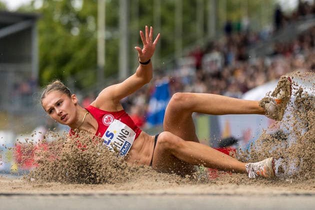 Deutsche Leichtathletik-Meisterschaften; Bochum-Wattenscheid, 26.07.2026 Finja Köchling (Eintracht Frankfurt e.V.), Weitsprung; Deutsche Leichtathletik-Meisterschaften am 26.07.2026 im Lorheide-Stadion, Bochum-Wattenscheid (Nordrhein-Westfalen). *** German Track and Field Championships, Bochum-Wattenscheid, July 26, 2026; Finja Köchling, Eintracht Frankfurt e.V., Long Jump; German Track and Field Championships on July 26, 2026, at Lorheide Stadium, Bochum-Wattenscheid, North Rhine-Westphalia Copyright: xBEAUTIFULxSPORTS AxelxKohringx