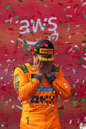July 26, 2026, Pest, Hungary: Lando Norris (GBR McLaren) celebrating on the podium after winning the Formula 1 Hungarian Grand Prix 2026. Hungary - ZUMAl234 20260726_znp_l234_013 Copyright: xGabrielxLopezx
