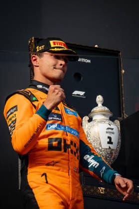 July 26, 2026, Mogyorod, Pest, Hungary: The World champion Lando Norris (mclaren F1 team) wins the F1 Louis Vuitton Hungary Grand prix ahead Max Verstappen(Redbull racing) and Kimi Antonelli(Mercedes Amg Petronas) at Hungaroring(Mogyorod,Pest,Hungary) on Sunday,July,26,2026 Mogyorod Hungary - ZUMAp257 20260726_zip_p257_004 Copyright: xCristopherxPonsox
