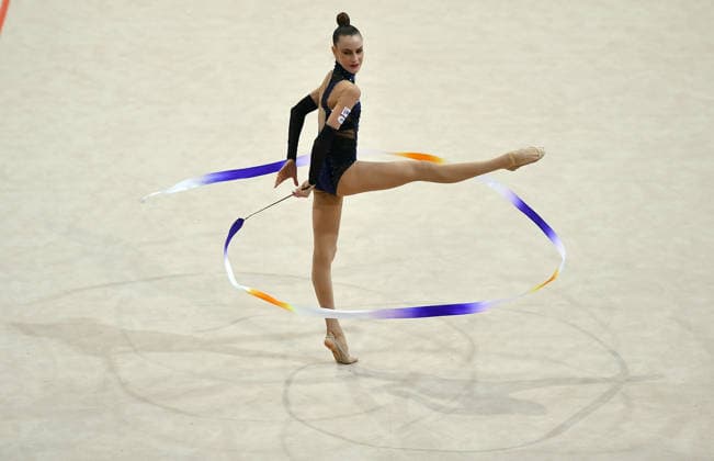 26.07.2026, xhbx, Turnen Rhythmische Sportgymnastik, Deutsche Meisterschaften 2026 v.l. Darja Varfolomeev (TSV Schmiden 1902), Darja Varfolomeev (TSV Schmiden 1902) Übung mit dem Band (DFL DFB REGULATIONS PROHIBIT ANY USE OF PHOTOGRAPHS as IMAGE SEQUENCES and or QUASI-VIDEO) Hannover *** July 26, 2026, xhbx, Rhythmic Gymnastics, 2026 German Championships, from left: Darja Varfolomeev, TSV Schmiden 1902, Darja Varfolomeev, TSV Schmiden 1902, ribbon routine. DFL and DFB regulations prohibit any use of photographs as image sequences and or quasi-video. Hanover