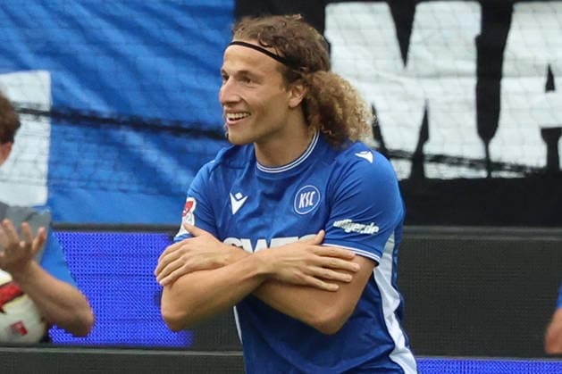 26.07.2026, xrekx, Fussball Testspiel, Karlsruher SC - Inter Mailand v.l. Torjubel nach dem Tor zum celebrating the goal celebrate 1:0 durch Tim Civeja (Karlsruher SC) (DFL DFB REGULATIONS PROHIBIT ANY USE OF PHOTOGRAPHS as IMAGE SEQUENCES and or QUASI-VIDEO) Karlsruhe *** July 26, 2026, xrekx, Soccer friendly match, Karlsruher SC vs. Inter Milan. Goal celebration after Tim Civeja’s goal for Karlsruher SC (1–0). DFL and DFB regulations prohibit any use of photographs as image sequences and or quasi-video. Karlsruhe