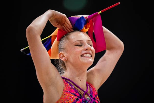Die Finals 2026 - Rhythmische Sportgymnastik, 26.07.2026 Luzie-Riva Kampe - TSV 1862 Friedberg (Band); Die Finals 2026 - Rhythmische Sportgymnastik am 26.07.2026 in der ZAG-Arena, Hannover *** The 2026 Rhythmic Gymnastics Finals, July 26, 2026 Luzie Riva Kampe TSV 1862 Friedberg Ribbon The 2026 Rhythmic Gymnastics Finals on July 26, 2026, at the ZAG Arena, Hanover Copyright: xBEAUTIFULxSPORTS Tonhäuserx