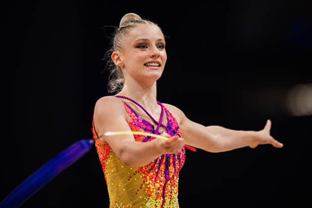 Die Finals 2026 - Rhythmische Sportgymnastik, 26.07.2026 Luzie-Riva Kampe - TSV 1862 Friedberg (Band); Die Finals 2026 - Rhythmische Sportgymnastik am 26.07.2026 in der ZAG-Arena, Hannover *** The 2026 Rhythmic Gymnastics Finals, July 26, 2026 Luzie Riva Kampe TSV 1862 Friedberg Ribbon The 2026 Rhythmic Gymnastics Finals on July 26, 2026, at the ZAG Arena, Hanover Copyright: xBEAUTIFULxSPORTS Tonhäuserx