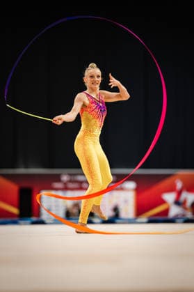 Die Finals 2026 - Rhythmische Sportgymnastik, 26.07.2026 Luzie-Riva Kampe - TSV 1862 Friedberg (Band); Die Finals 2026 - Rhythmische Sportgymnastik am 26.07.2026 in der ZAG-Arena, Hannover *** The 2026 Rhythmic Gymnastics Finals, July 26, 2026 Luzie Riva Kampe TSV 1862 Friedberg Ribbon The 2026 Rhythmic Gymnastics Finals on July 26, 2026, at the ZAG Arena, Hanover Copyright: xBEAUTIFULxSPORTS Tonhäuserx