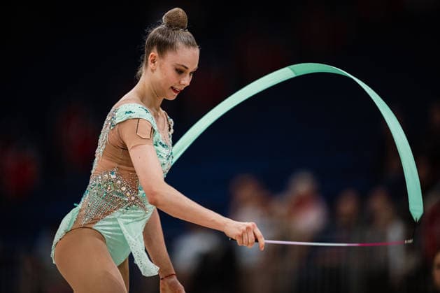 Die Finals 2026 - Rhythmische Sportgymnastik, 26.07.2026 Viktoria Steinfeld - TSV Schmiden 1902 e.V. (Band); Die Finals 2026 - Rhythmische Sportgymnastik am 26.07.2026 in der ZAG-Arena, Hannover *** The 2026 Rhythmic Gymnastics Finals, July 26, 2026 Viktoria Steinfeld TSV Schmiden 1902 e.V. Ribbon The 2026 Rhythmic Gymnastics Finals on July 26, 2026, at the ZAG Arena, Hanover Copyright: xBEAUTIFULxSPORTS Tonhäuserx