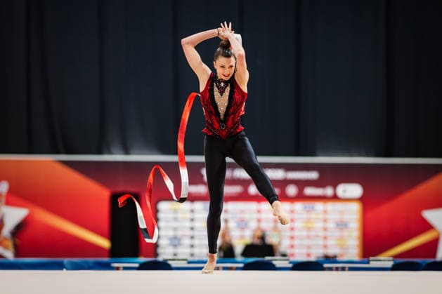 Die Finals 2026 - Rhythmische Sportgymnastik, 26.07.2026 Lada Pusch - TSV Scheiden 1902 e.V. (Band); Die Finals 2026 - Rhythmische Sportgymnastik am 26.07.2026 in der ZAG-Arena, Hannover *** The 2026 Rhythmic Gymnastics Finals, July 26, 2026 Lada Pusch TSV Scheiden 1902 e.V. Ribbon The 2026 Rhythmic Gymnastics Finals on July 26, 2026, at the ZAG Arena, Hanover Copyright: xBEAUTIFULxSPORTS Tonhäuserx