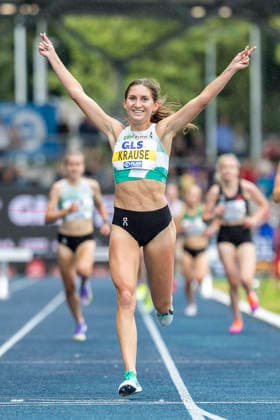 Deutsche Leichtathletik-Meisterschaften; Bochum-Wattenscheid, 26.07.2026 Gesa Felicitas Krause (Silvesterlauf Trier) gewinnt über 3000m Hindernis; Deutsche Leichtathletik-Meisterschaften am 26.07.2026 im Lorheide-Stadion, Bochum-Wattenscheid (Nordrhein-Westfalen). *** German Track and Field Championships, Bochum-Wattenscheid, July 26, 2026: Gesa Felicitas Krause wins the 3,000-meter steeplechase at the New Year’s Eve Run in Trier. German Track and Field Championships on July 26, 2026, at Lorheide Stadium, Bochum-Wattenscheid, North Rhine-Westphalia Copyright: xBEAUTIFULxSPORTS AxelxKohringx