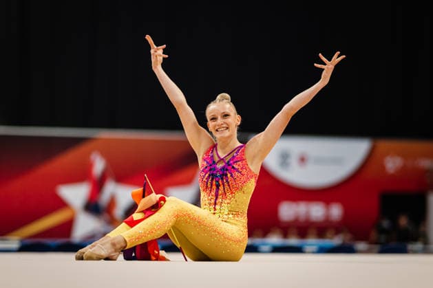 Die Finals 2026 - Rhythmische Sportgymnastik, 26.07.2026 Luzie-Riva Kampe - TSV 1862 Friedberg (Band); Die Finals 2026 - Rhythmische Sportgymnastik am 26.07.2026 in der ZAG-Arena, Hannover *** The 2026 Rhythmic Gymnastics Finals, July 26, 2026 Luzie Riva Kampe TSV 1862 Friedberg Ribbon The 2026 Rhythmic Gymnastics Finals on July 26, 2026, at the ZAG Arena, Hanover Copyright: xBEAUTIFULxSPORTS Tonhäuserx