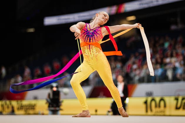 Die Finals 2026 - Rhythmische Sportgymnastik, 26.07.2026 Luzie-Riva Kampe - TSV 1862 Friedberg (Band); Die Finals 2026 - Rhythmische Sportgymnastik am 26.07.2026 in der ZAG-Arena, Hannover *** The 2026 Rhythmic Gymnastics Finals, July 26, 2026 Luzie Riva Kampe TSV 1862 Friedberg Ribbon The 2026 Rhythmic Gymnastics Finals on July 26, 2026, at the ZAG Arena, Hanover Copyright: xBEAUTIFULxSPORTS Tonhäuserx
