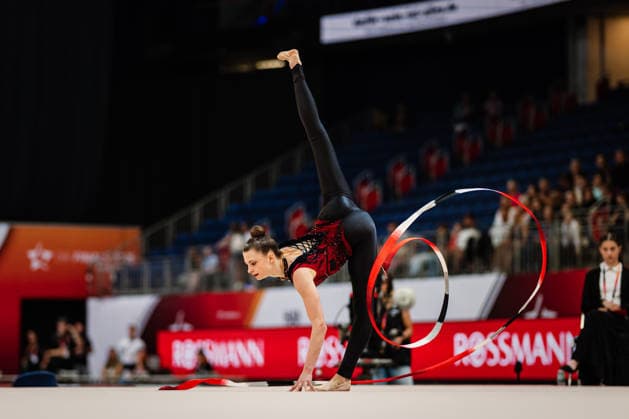 Die Finals 2026 - Rhythmische Sportgymnastik, 26.07.2026 Lada Pusch - TSV Scheiden 1902 e.V. (Band); Die Finals 2026 - Rhythmische Sportgymnastik am 26.07.2026 in der ZAG-Arena, Hannover *** The 2026 Rhythmic Gymnastics Finals, July 26, 2026 Lada Pusch TSV Scheiden 1902 e.V. Ribbon The 2026 Rhythmic Gymnastics Finals on July 26, 2026, at the ZAG Arena, Hanover Copyright: xBEAUTIFULxSPORTS Tonhäuserx