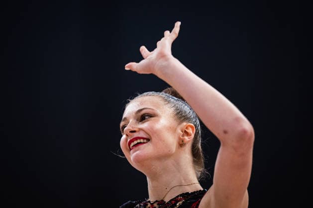 Die Finals 2026 - Rhythmische Sportgymnastik, 26.07.2026 Lada Pusch - TSV Scheiden 1902 e.V. (Band); Die Finals 2026 - Rhythmische Sportgymnastik am 26.07.2026 in der ZAG-Arena, Hannover *** The 2026 Rhythmic Gymnastics Finals, July 26, 2026 Lada Pusch TSV Scheiden 1902 e.V. Ribbon The 2026 Rhythmic Gymnastics Finals on July 26, 2026, at the ZAG Arena, Hanover Copyright: xBEAUTIFULxSPORTS Tonhäuserx