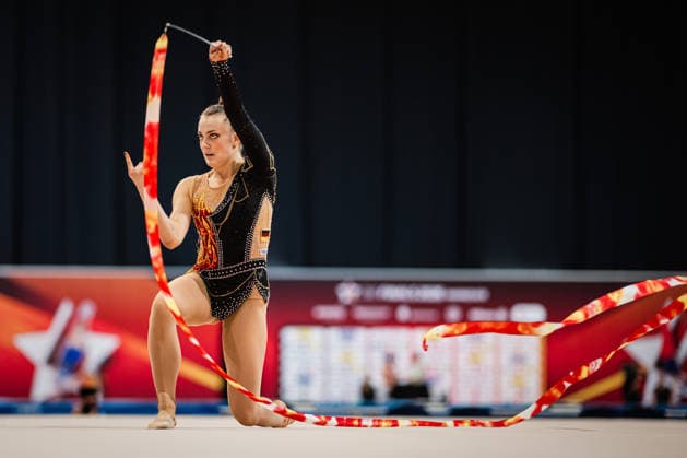 Die Finals 2026 - Rhythmische Sportgymnastik, 26.07.2026 Margarita Kolosov - SG Potsdam Abt. RSG (Band); Die Finals 2026 - Rhythmische Sportgymnastik am 26.07.2026 in der ZAG-Arena, Hannover *** The 2026 Rhythmic Gymnastics Finals, July 26, 2026, Margarita Kolosov, SG Potsdam, Rhythmic Gymnastics Ribbon Division. The 2026 Rhythmic Gymnastics Finals on July 26, 2026, at the ZAG Arena in Hanover Copyright: xBEAUTIFULxSPORTS Tonhäuserx