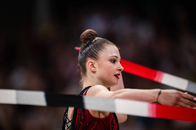 Die Finals 2026 - Rhythmische Sportgymnastik, 26.07.2026 Lada Pusch - TSV Scheiden 1902 e.V. (Band); Die Finals 2026 - Rhythmische Sportgymnastik am 26.07.2026 in der ZAG-Arena, Hannover *** The 2026 Rhythmic Gymnastics Finals, July 26, 2026 Lada Pusch TSV Scheiden 1902 e.V. Ribbon The 2026 Rhythmic Gymnastics Finals on July 26, 2026, at the ZAG Arena, Hanover Copyright: xBEAUTIFULxSPORTS Tonhäuserx