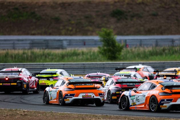 ADAC GT4 Germany, 5. + 6. Rennen Oschersleben 2026 92 Porsche 718 Cayman GT4 Clubsport, Team Wimmer Werk Motorsport: Egor Litvinenko, Oskar Dix - picture by Gruppe C Photography Oschersleben Oschersleben Sachsen-Anhalt Germany Copyright: xGruppexCxPhotographyx
