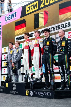 ADAC GT4 Germany, 5. + 6. Rennen Oschersleben 2026 87 Toyota GR Supra GT4 EVO2, CRT Lucas Cartelle, Hudson Schwartz, 04 Aston Martin Vantage AMR GT4 Evo, EastSide Motorsport: Jan Philipp Springob, Philipp Gogollok - picture by Gruppe C Photography Oschersleben Oschersleben Sachsen-Anhalt Germany Copyright: xGruppexCxPhotographyx