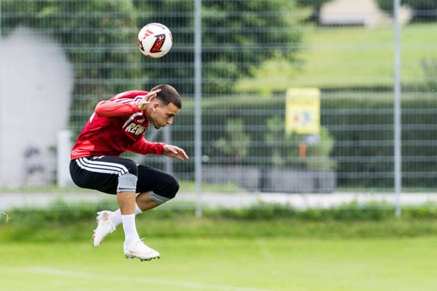 ST. JOHANN IN TIROL, AUSTRIA - JULY 26: Said El Mala (1. FC Koeln, 13) tries to control the ball via header during a training session at trainings camp in Kitzbuehel of season 2026 27 at Koasastadion on July 26, 2026 in St. Johann in Tirol, Austria. Austria Copyright: xSteffiexWunderlx