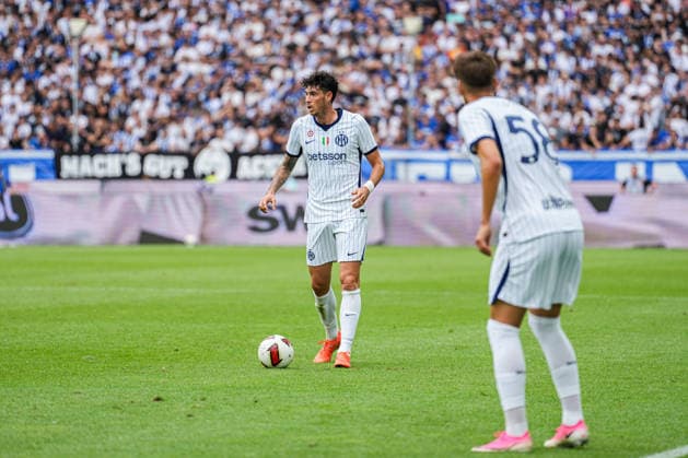 Freundschaftsspiel: Karlsruher SC vs FC Internazionale Milano, 26.07.2026 Alessandro Bastoni (FC Internaziolane Milano, 95) am Ball Freundschaftsspiel: Karlsruher SC vs FC Internazionale Milano, BBBank Wildpark Karlsruhe, 26.07.2026 DFB DFL REGULATIONS PROHIBIT ANY USE OF PHOTOGRAPHS AS IMAGE SEQUENCES AND OR QUASI-VIDEO. *** Friendly Match: Karlsruher SC vs. FC Internazionale Milano, July 26, 2026; Alessandro Bastoni (FC Internazionale Milano), 95 seconds on the ball; Friendly Match: Karlsruher SC vs. FC Internazionale Milano, BBBank Wildpark Karlsruhe, July 26, 2026 DFB and DFL regulations prohibit any use of photographs as image sequences and or quasi-video Copyright: xBEAUTIFULxSPORTS Boscox