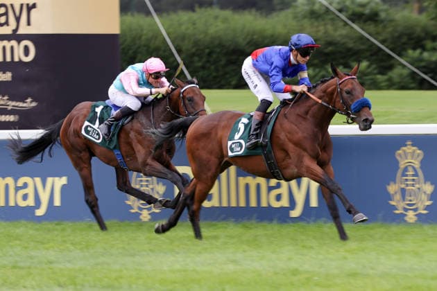 26.07.2026, Muenchen, Bayern, GER - Western mit Thore Hammer-Hansen gewinnt. Galopprennbahn Muenchen-Riem. (Pferd, Jockey, Western, Hammer-Hansen, Sieg, Ziel, Zielankunft) 260726WB971MUENCHEN.JPG *** July 26, 2026, Munich, Bavaria, GER: Thore Hammer Hansen Wins Western Riding Event at Munich-Riem Racetrack Horse, Jockey, Western, Hammer Hansen, Victory, Finish Line, Finish 260726WB971MUENCHEN JPG