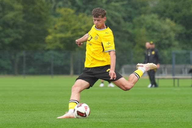 Sonntag, 26.07.2026 Saison 2026 2027 Testspiel, Freundschaftsspiel im BVB Fußballpark Hohenbuschei, Dortmund, Germany. BV Borussia Dortmund U23 - Jong FC Utrecht. Finn Fuchs (BVB) *** Sunday, July 26, 2026 2026–2027 Season Preseason Match, Friendly Match at BVB Fußballpark Hohenbuschei, Dortmund, Germany BV Borussia Dortmund U23 vs. Jong FC Utrecht Finn Fuchs BVB