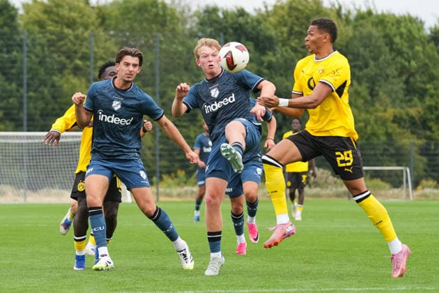 Sonntag, 26.07.2026 Saison 2026 2027 Testspiel, Freundschaftsspiel im BVB Fußballpark Hohenbuschei, Dortmund, Germany. BV Borussia Dortmund U23 - Jong FC Utrecht. Kevin Mutove (BVB) *** Sunday, July 26, 2026 2026–2027 Season Preseason Match, Friendly Match at BVB Fußballpark Hohenbuschei, Dortmund, Germany BV Borussia Dortmund U23 vs. Jong FC Utrecht Kevin Mutove BVB