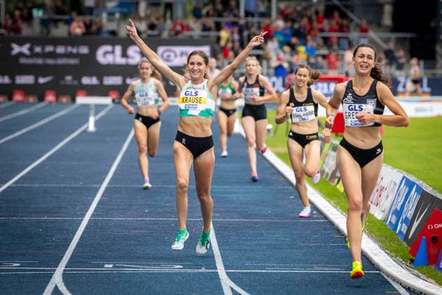 Deutsche Leichtathletik-Meisterschaften; Bochum-Wattenscheid, 26.07.2026 Deutsche Meisterin 3000m Hindernis: Gesa Felicitas Krause (Silvesterlauf Trier); Deutsche Leichtathletik-Meisterschaften am 26.07.2026 im Lorheide-Stadion, Bochum-Wattenscheid (Nordrhein-Westfalen). *** German Track and Field Championships, Bochum-Wattenscheid, July 26, 2026: German Champion in the 3,000-meter Steeplechase, Gesa Felicitas Krause; New Year’s Eve Run in Trier; German Track and Field Championships on July 26, 2026, at Lorheide Stadium, Bochum-Wattenscheid, North Rhine-Westphalia Copyright: xBEAUTIFULxSPORTS LeahxKohringx