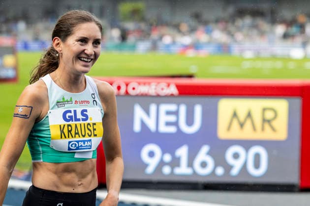 Deutsche Leichtathletik-Meisterschaften; Bochum-Wattenscheid, 26.07.2026 Deutsche Meisterin 3000m Hindernis: Gesa Felicitas Krause (Silvesterlauf Trier); Deutsche Leichtathletik-Meisterschaften am 26.07.2026 im Lorheide-Stadion, Bochum-Wattenscheid (Nordrhein-Westfalen). *** German Track and Field Championships, Bochum-Wattenscheid, July 26, 2026: German Champion in the 3,000-meter Steeplechase, Gesa Felicitas Krause; New Year’s Eve Run in Trier; German Track and Field Championships on July 26, 2026, at Lorheide Stadium, Bochum-Wattenscheid, North Rhine-Westphalia Copyright: xBEAUTIFULxSPORTS LeahxKohringx