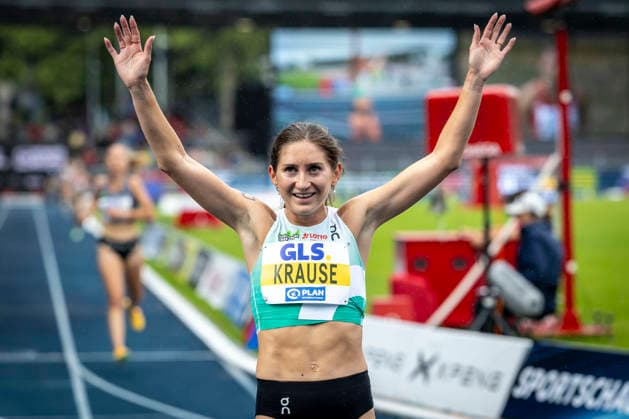 Deutsche Leichtathletik-Meisterschaften; Bochum-Wattenscheid, 26.07.2026 Deutsche Meisterin 3000m Hindernis: Gesa Felicitas Krause (Silvesterlauf Trier); Deutsche Leichtathletik-Meisterschaften am 26.07.2026 im Lorheide-Stadion, Bochum-Wattenscheid (Nordrhein-Westfalen). *** German Track and Field Championships, Bochum-Wattenscheid, July 26, 2026: German Champion in the 3,000-meter Steeplechase, Gesa Felicitas Krause; New Year’s Eve Run in Trier; German Track and Field Championships on July 26, 2026, at Lorheide Stadium, Bochum-Wattenscheid, North Rhine-Westphalia Copyright: xBEAUTIFULxSPORTS LeahxKohringx