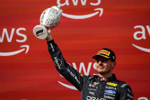 F1 - HUNGARIAN GRAND PRIX 2026 VERSTAPPEN Max (nld), Red Bull Racing Ford RB22, portrait podium trophy during the Formula 1 Hungarian Grand Prix 2026, 11th round of the 2026 Formula One World Championship, WM, Weltmeisterschaft from July 24 to 26, 2026 on the Hungaroring, in Mogyorod near Budapest, Hungary - MogyorodHungary  Copyright: xXavixBonillax