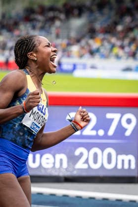 Deutsche Leichtathletik-Meisterschaften; Bochum-Wattenscheid, 26.07.2026 Deutsche Meisterin 200m: Judith Bilepo Mokobe (USC Mainz); Deutsche Leichtathletik-Meisterschaften am 26.07.2026 im Lorheide-Stadion, Bochum-Wattenscheid (Nordrhein-Westfalen). *** German Track and Field Championships, Bochum Wattenscheid, July 26, 2026; 200m German Champion: Judith Bilepo Mokobe, USC Mainz; German Track and Field Championships on July 26, 2026, at Lorheide Stadium, Bochum-Wattenscheid, North Rhine-Westphalia Copyright: xBEAUTIFULxSPORTS LeahxKohringx