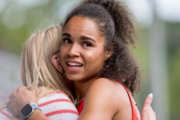 Deutsche Leichtathletik-Meisterschaften; Bochum-Wattenscheid, 26.07.2026 Tabea Christ (LG Brillux Münster) wird Dritte im Weitsprung-Finale der Frauen; Deutsche Leichtathletik-Meisterschaften am 26.07.2026 im Lorheide-Stadion, Bochum-Wattenscheid (Nordrhein-Westfalen). *** German Track and Field Championships, Bochum Wattenscheid, July 26, 2026: Tabea Christ of LG Brillux Münster finishes third in the women’s long jump final at the German Track and Field Championships on July 26, 2026, at Lorheide Stadium, Bochum-Wattenscheid, North Rhine-Westphalia Copyright: xBEAUTIFULxSPORTS AxelxKohringx