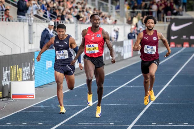 Deutsche Leichtathletik-Meisterschaften; Bochum-Wattenscheid, 26.07.2026 Deutscher Meister 200m: Owen Ansah (Hamburger SV); Deutsche Leichtathletik-Meisterschaften am 26.07.2026 im Lorheide-Stadion, Bochum-Wattenscheid (Nordrhein-Westfalen). *** German Track and Field Championships, Bochum-Wattenscheid, July 26, 2026; 200-meter German Champion: Owen Ansah, Hamburger SV; German Track and Field Championships on July 26, 2026, at Lorheide Stadium, Bochum-Wattenscheid, North Rhine-Westphalia Copyright: xBEAUTIFULxSPORTS LeahxKohringx