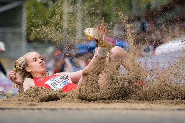 Deutsche Leichtathletik-Meisterschaften; Bochum-Wattenscheid, 26.07.2026 Imke Daalmann (TSV Bayer o4 Leverkusen), Weitsprung; Deutsche Leichtathletik-Meisterschaften am 26.07.2026 im Lorheide-Stadion, Bochum-Wattenscheid (Nordrhein-Westfalen). *** German Track and Field Championships, Bochum Wattenscheid, July 26, 2026; Imke Daalmann, TSV Bayer 04 Leverkusen, long jump; German Track and Field Championships on July 26, 2026, at Lorheide Stadium, Bochum-Wattenscheid, North Rhine-Westphalia Copyright: xBEAUTIFULxSPORTS AxelxKohringx
