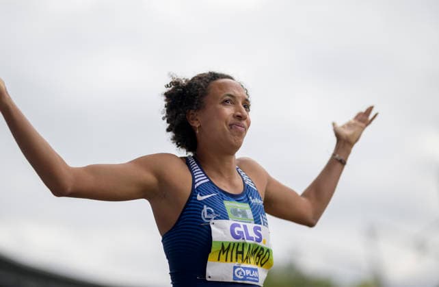 MIHAMBO Malaika (2.Platz), Gestik. Finale Weitsprung der Frauen, am 26.07.2026 Leichtathletik Deutschen Meisterschaften vom 25.07.- 26.07.2026 in Bochum-Wattenscheid Deutschland. Lohrheidestadion *** MIHAMBO Malaika, 2nd place, Women s Long Jump Final, on July 26, 2026, at the German Track and Field Championships held July 25–26, 2026, in Bochum-Wattenscheid, Germany, at Lohrheidestadion