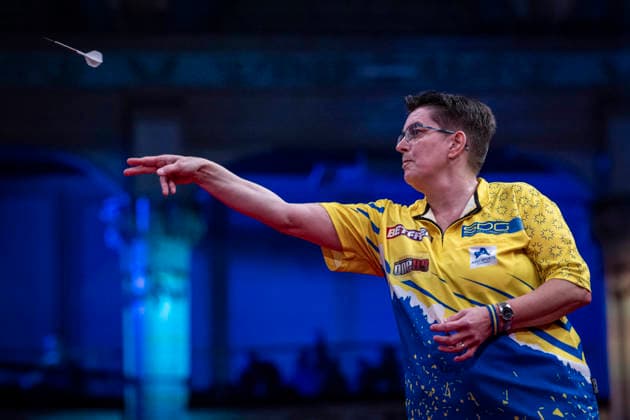 RECORD DATE NOT STATED 26th July 2026, Winter Gardens, Blackpool, Lancashire, England; 2026 Betfred Womens World Matchplay Darts, Final Day; Vicky Pruim in action on the oche in her quarter final match against Gemma Hayter GodfreyxPitt