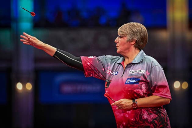 RECORD DATE NOT STATED 26th July 2026, Winter Gardens, Blackpool, Lancashire, England; 2026 Betfred Womens World Matchplay Darts, Final Day; Lisa Ashton in action on the oche in her quarter final match against Rhian O Sullivan GodfreyxPitt
