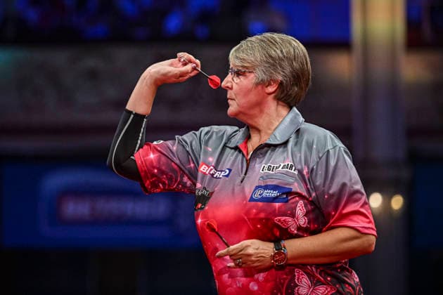 RECORD DATE NOT STATED 26th July 2026, Winter Gardens, Blackpool, Lancashire, England; 2026 Betfred Womens World Matchplay Darts, Final Day; Lisa Ashton in action on the oche in her quarter final match against Rhian O Sullivan GodfreyxPitt