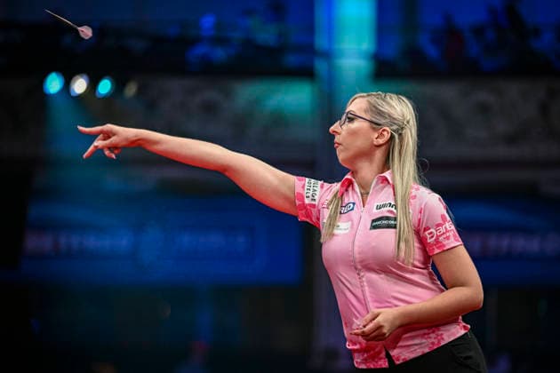 RECORD DATE NOT STATED 26th July 2026, Winter Gardens, Blackpool, Lancashire, England; 2026 Betfred Womens World Matchplay Darts, Final Day; Fallon Sherrock in action on the oche in her quarter final match against Deta Hedman GodfreyxPitt
